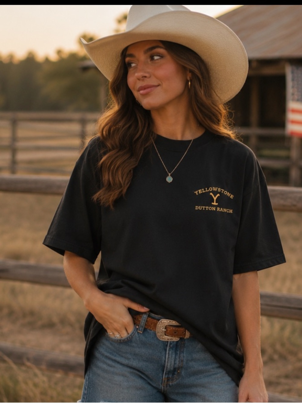 Yellowstone Dutton Ranch Graphic Tee - Black